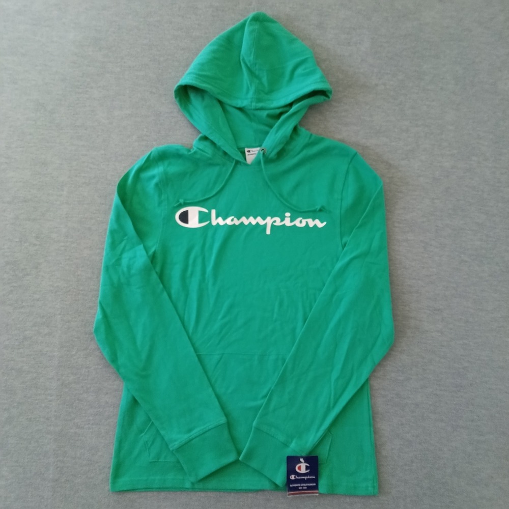 Champion Mens Heavyweight Jersey Hoodie Green Myths Small NEW
